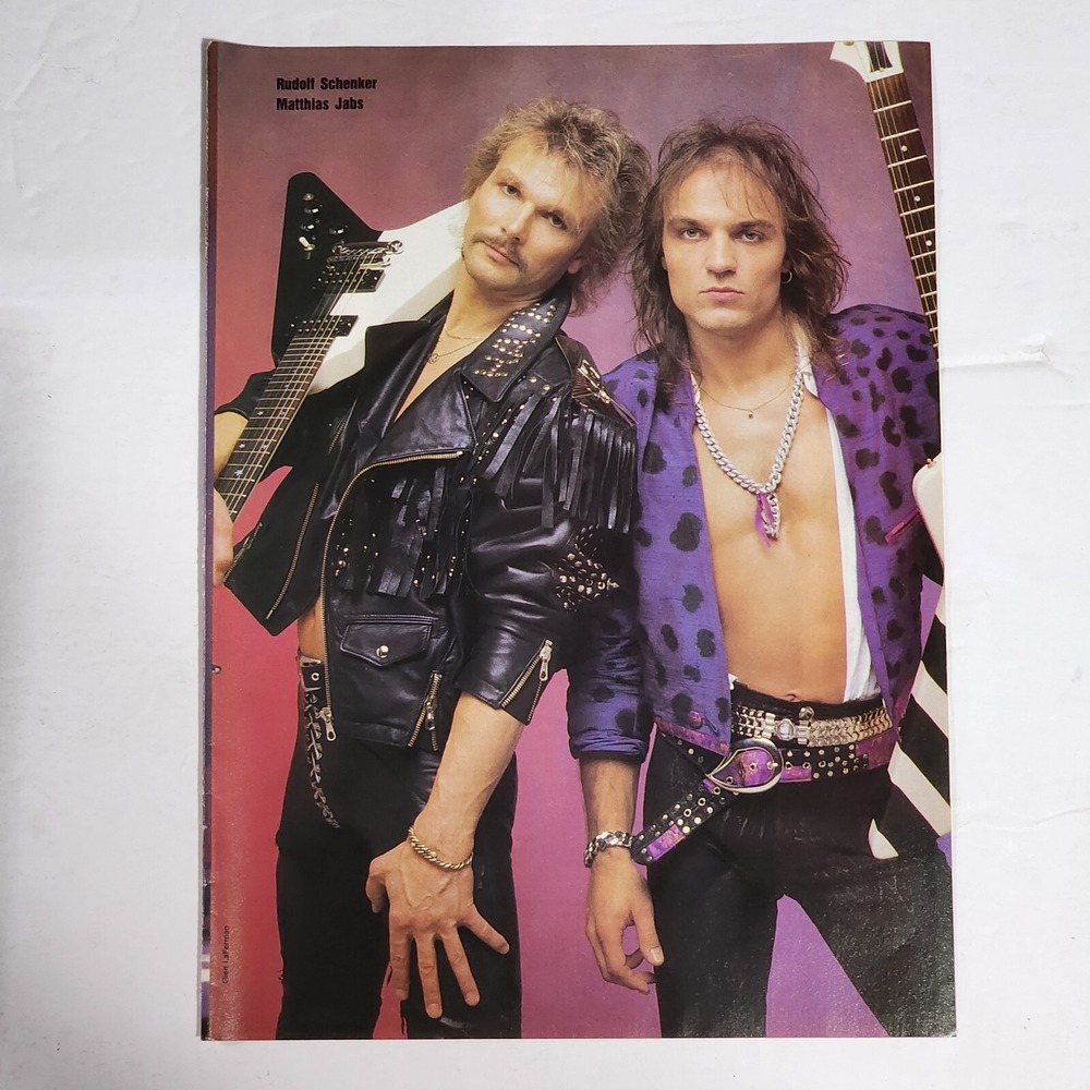 Rudolf Schenker Matthias Jabs Scorpions Vintage 80s Pinup Poster Clipping 8x10